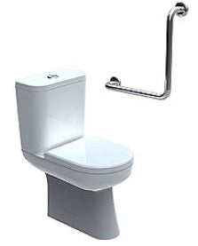 90 Degree Bend Toilet Grab Rail 450mm or 600mm Stainless Steel